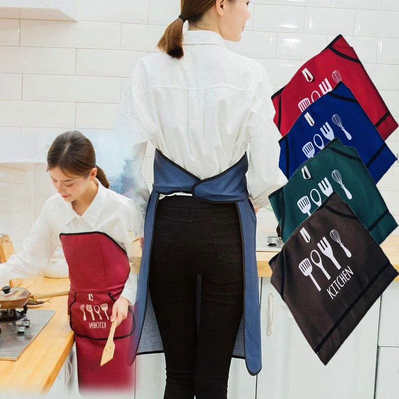 Trending Tech Accessories - ผ้ากันเปื้อนแบบไม่ต้องผูกสไตล์เกาหลี กันน้ำ กันน้ำมัน ผลิตจากผ้าเทคโนโลยี พิมพ์ลายโลโก้ด้วยมือ แฟชั่น