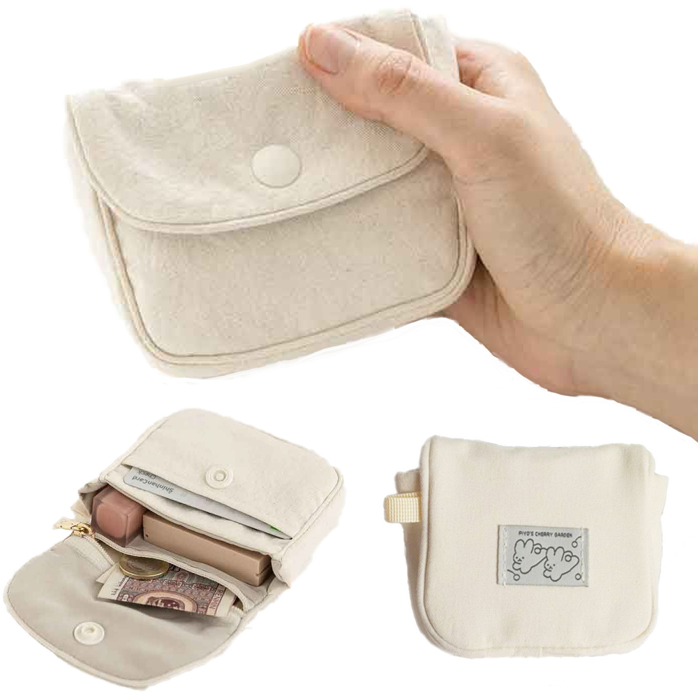 Tech Accessories Kit - ที่ใส่เหรียญและบัตรผ้าใบแบบพกพาขนาดเล็ก, กระเป๋าหูฟังย้อนยุคที่เรียบง่าย, กระเป๋าสตางค์สีทึบและกระเป๋าเก็บบัตรที่เรียบง่าย, น่ารักขนาดเล็ก