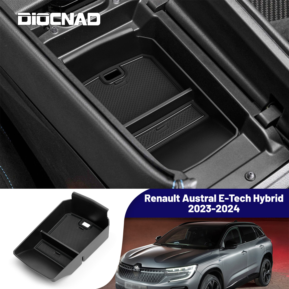 Tech Accessories Storage - สําหรับRenault Austral E-Tech Hybrid 2023-2024 รถกลางที่เก็บสัมภาระกล่องอุปกรณ์ตกแต่งภายในคอนเทนเนอร์ถาดOrganizerกรณี