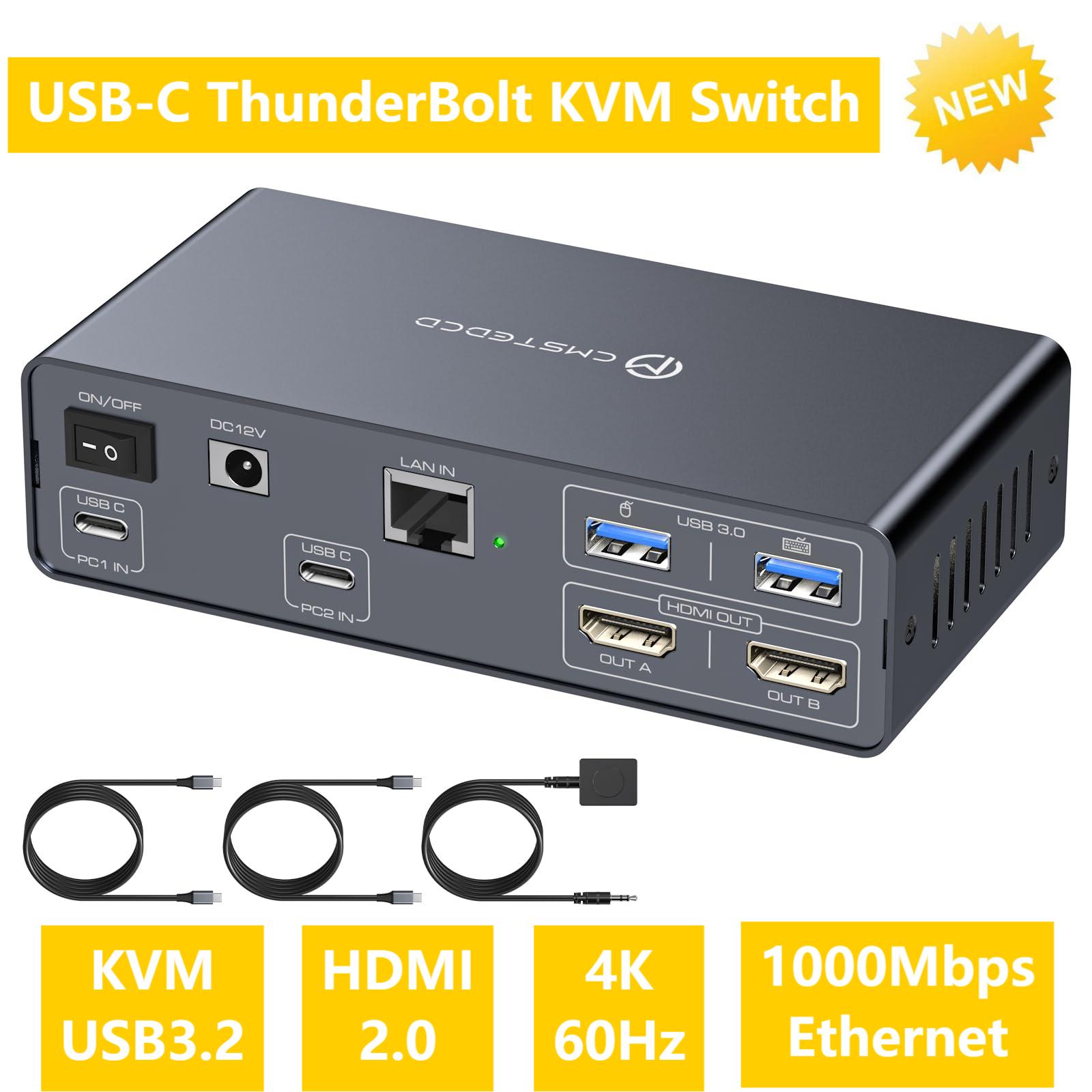 Usb C To Hdmi - USB C KVM Switch 2 จอภาพ