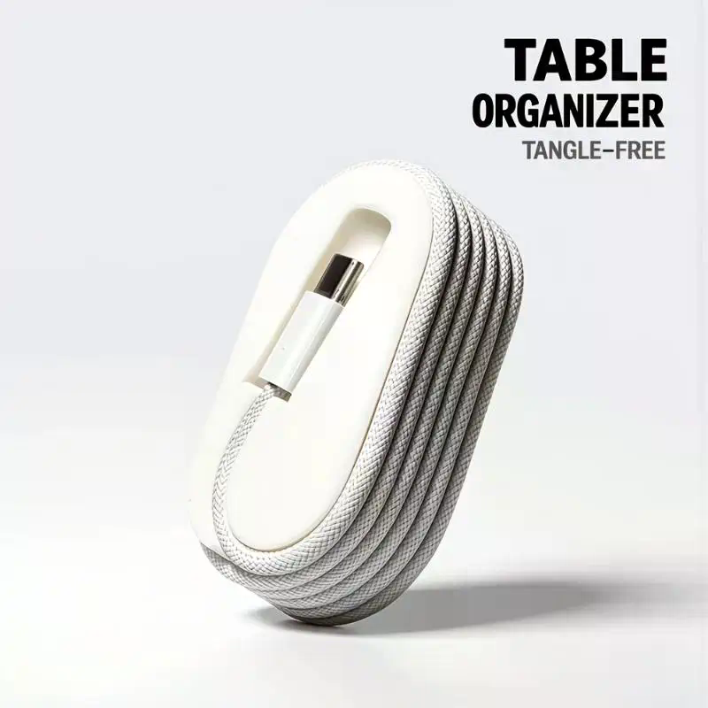 Travel Cable Organizer - ที่เก็บสายเคเบิลแบบพกพา: ที่จัดระเบียบสายไฟบนโต๊ะทำงาน เหมาะสำหรับสายดาต้าแบบถักยาว 1 เมตร สำหรับการเดินทาง