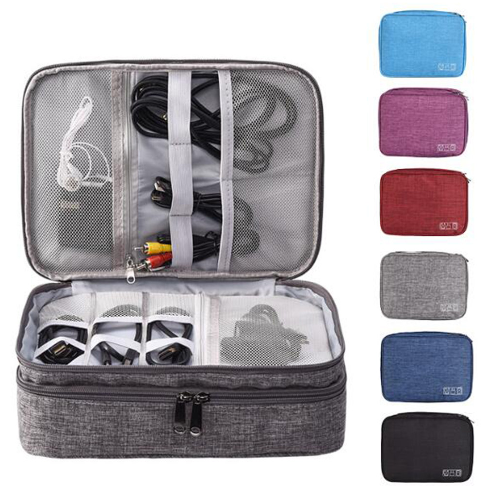 Accessories Tech Pack - กระเป๋าจัดเก็บดิจิทัลความจุขนาดใหญ่ พร้อมช่องเก็บของหลายช่องสำหรับอุปกรณ์เทคโนโลยี สายชาร์จ หูฟัง พาวเวอร์แบงค์ และที่ชาร์จแบบพกพา