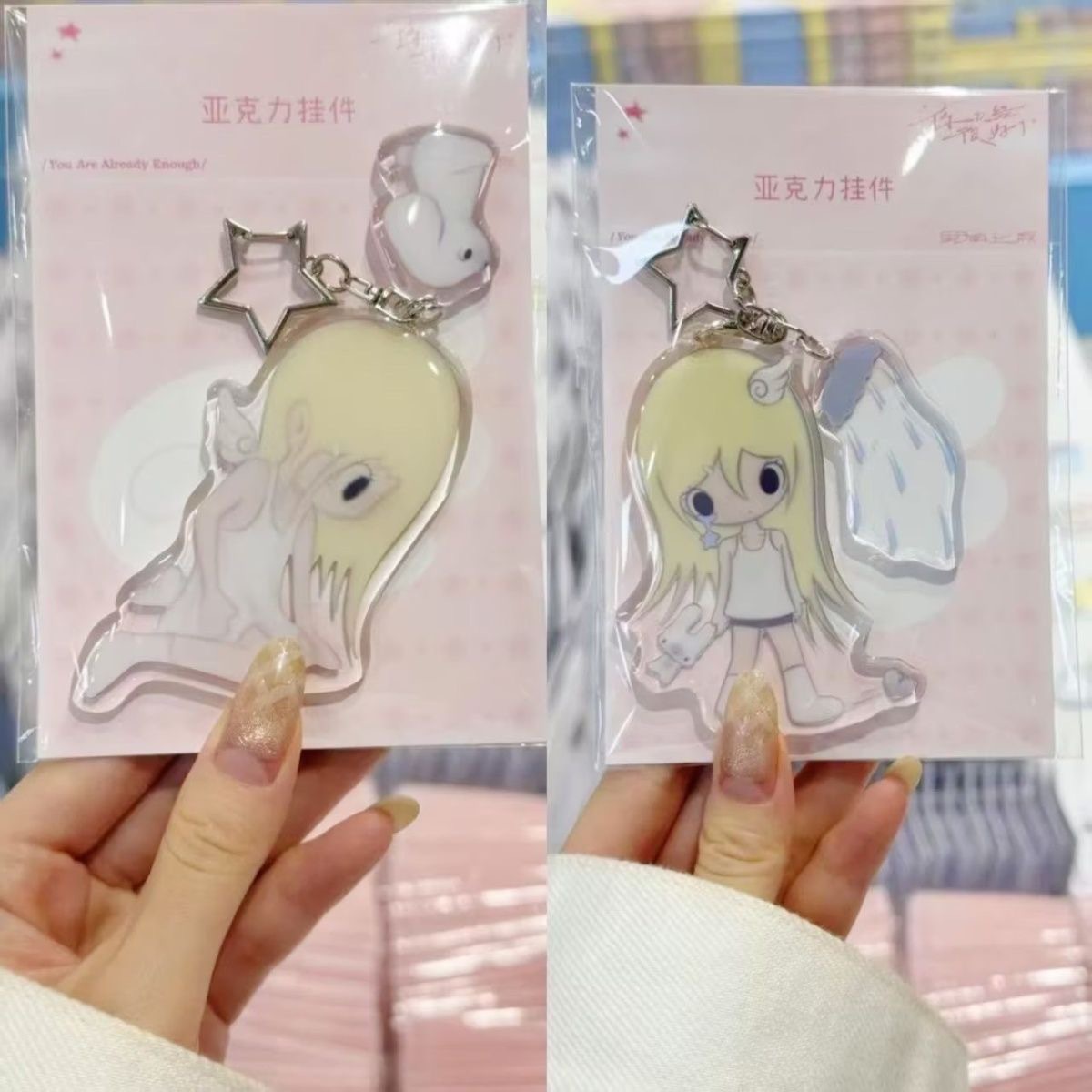 Tech Girl Accessories - พวงกุญแจอะคริลิคสาวนางฟ้าญี่ปุ่นสำหรับผู้หญิง ตัวการ์ตูนน่ารัก กระต่าย หยดน้ำ จี้พวงกุญแจ เครื่องประดับ