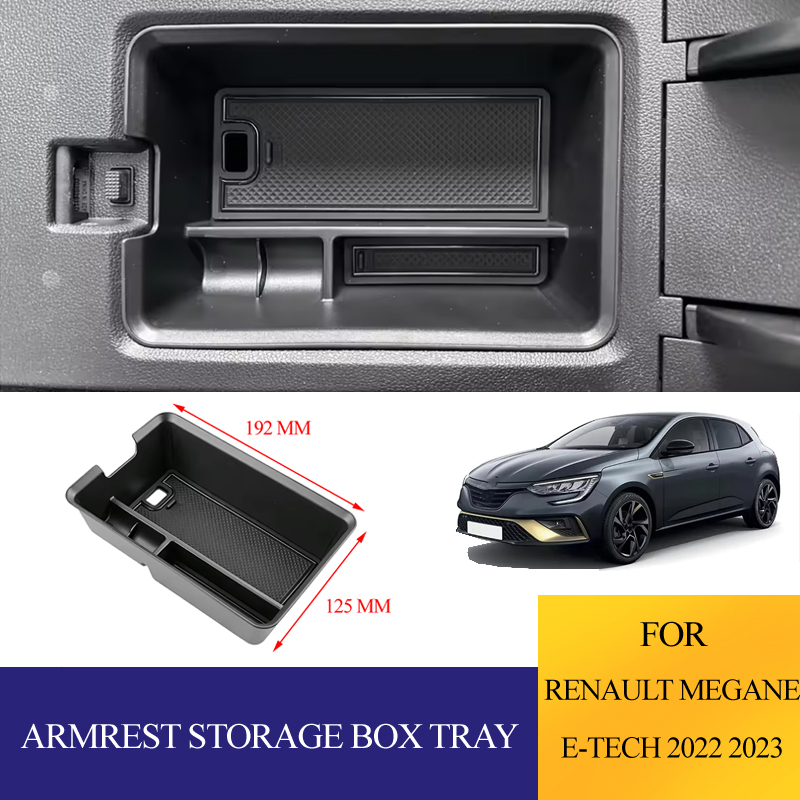 Tech Accessories 2022 - กล่องเก็บของที่วางแขนในรถยนต์ ABS สำหรับ Renault Megane E-Tech
