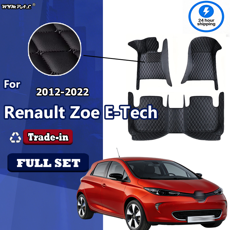Tech Accessories 2022 - หรูหราหนังรถเสื่อสำหรับเรโนลต์โซอี-เทคไฟฟ้า 2012 ~ 2022 5 ที่นั่งป้องกันสิ่งสกปรกรถพรมปูพื้นอุปกรณ์เสริมในรถยนต์