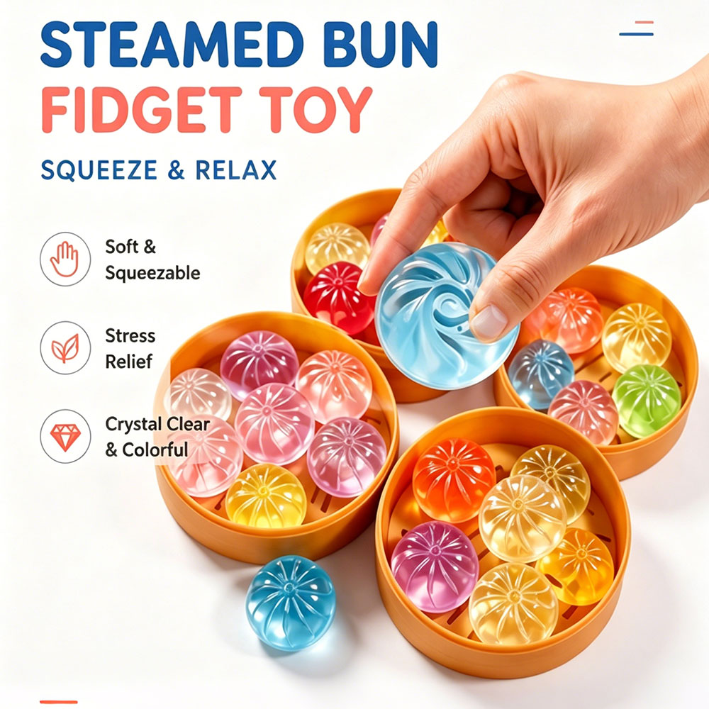 Tech Home Accessories - ของตกแต่งห้องน่ารัก 5 ชิ้น คริสตัลรูปติ่มซำ บีบได้ นุ่มนิ่ม