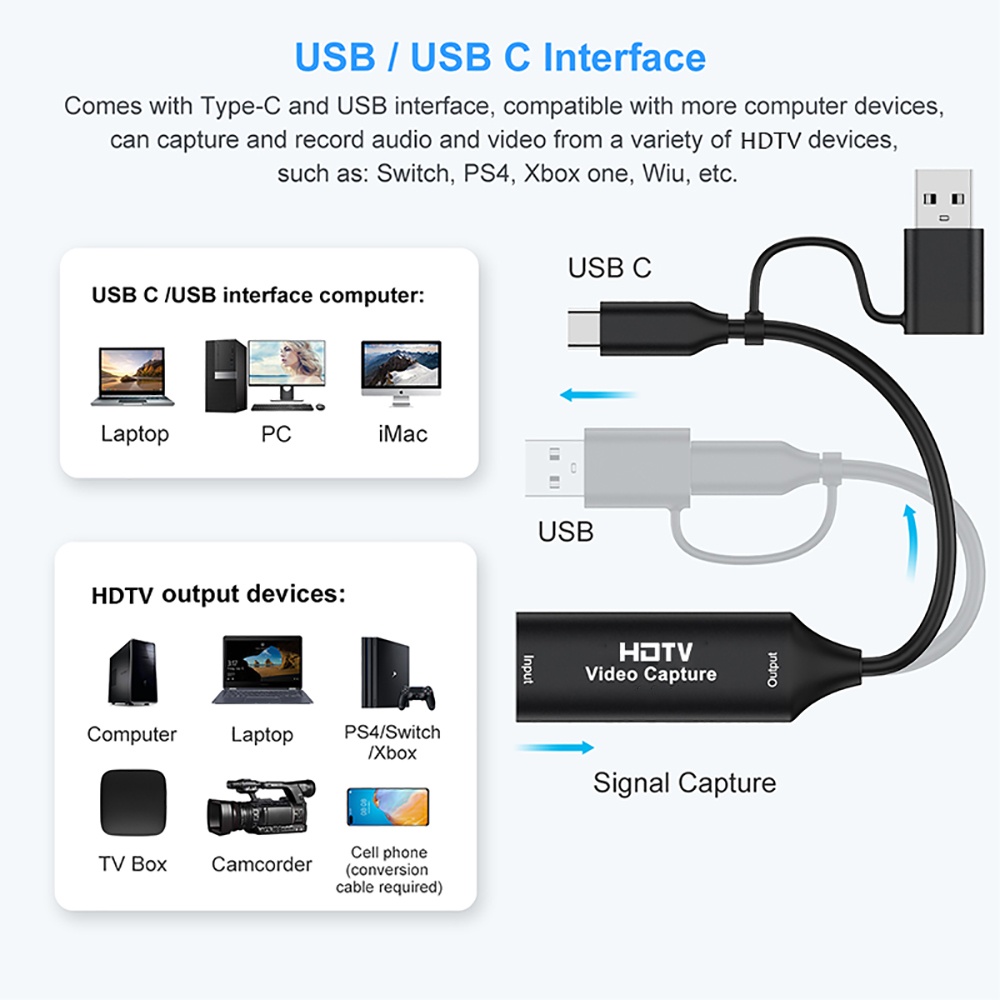 การ์ดจับภาพวิดีโอ USB 3.0 แบบ  - Usb C To Hdmi บทวิจารณ์และราคา