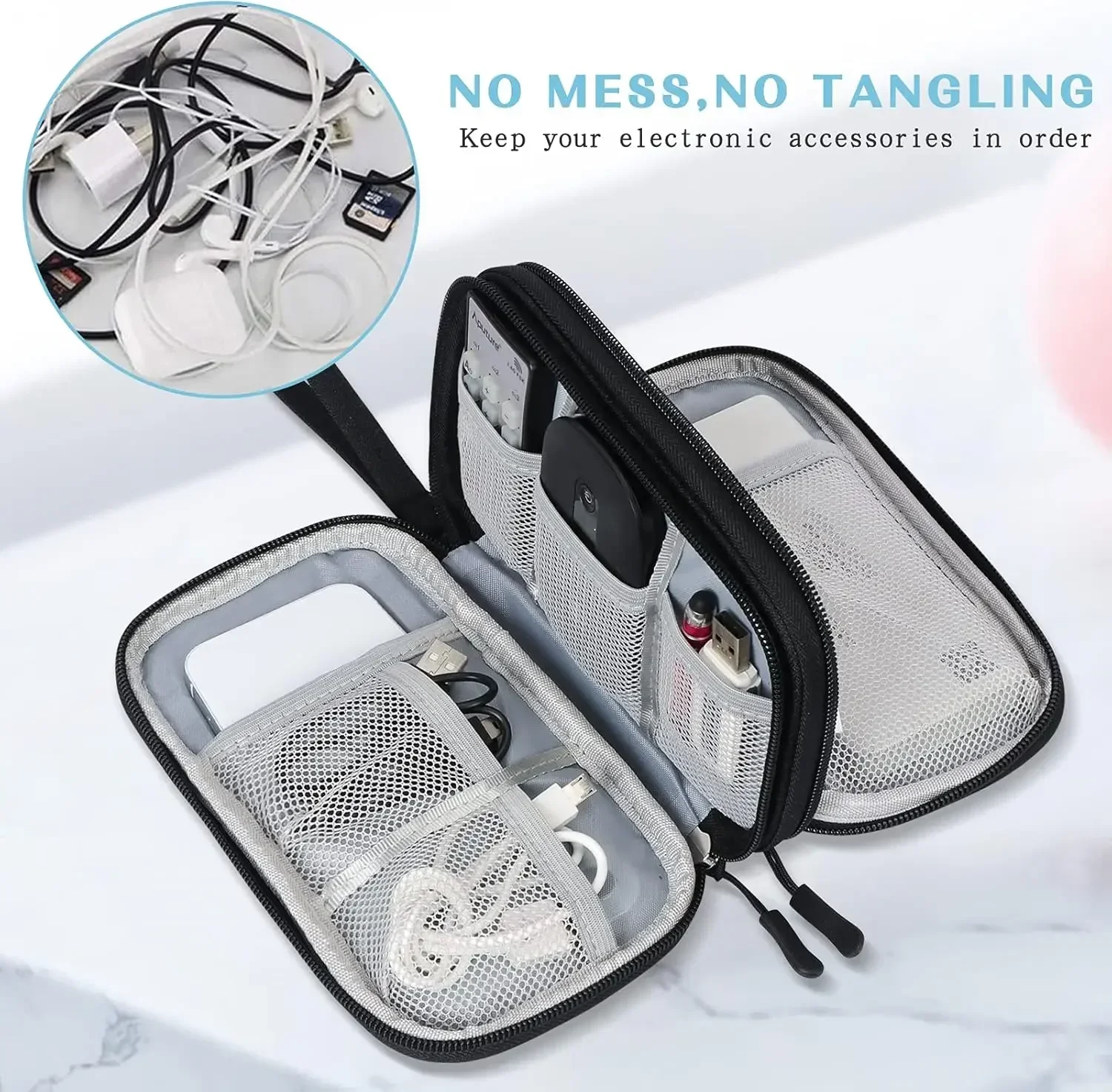 กระเป๋าใส่สายเคเบิลแบบพกพา กระ - Travel Cable Organizer บทวิจารณ์และราคา