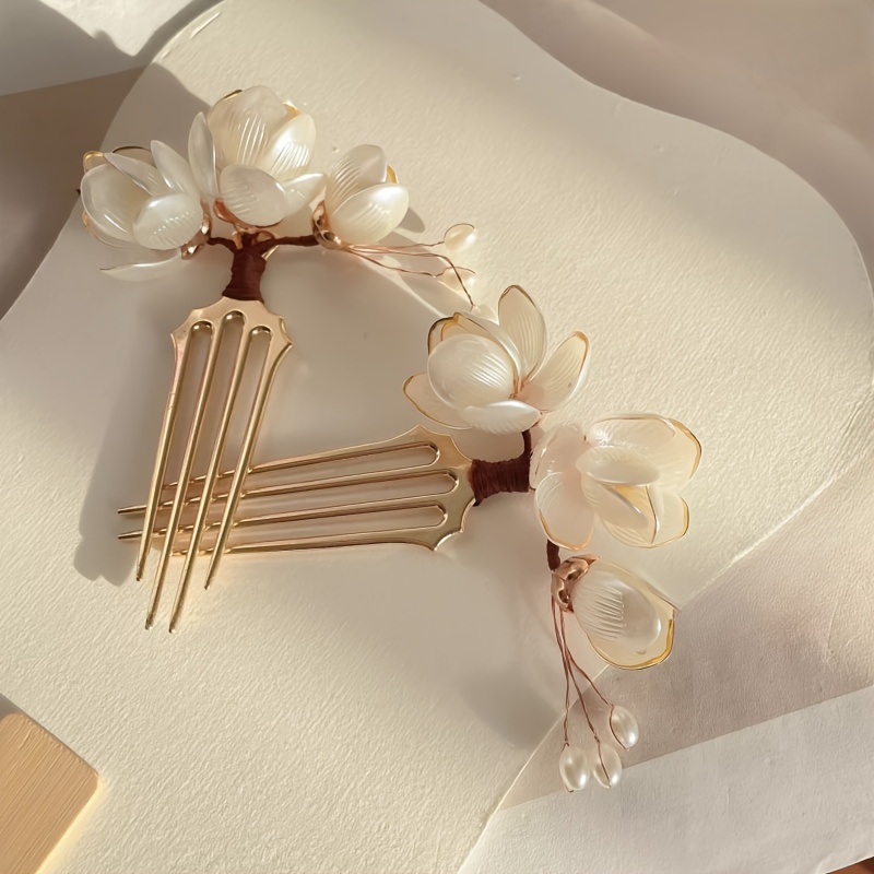 หวีผมลายดอกแมกโนเลียสไตล์จีน ป - Tech Accessories For Women บทวิจารณ์และราคา